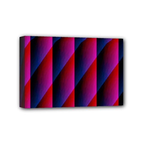 Photography Illustrations Line Wave Chevron Red Blue Vertical Light Mini Canvas 6  X 4  by Mariart