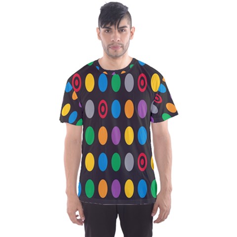 Polka Dots Rainbow Circle Men s Sports Mesh Tee by Mariart