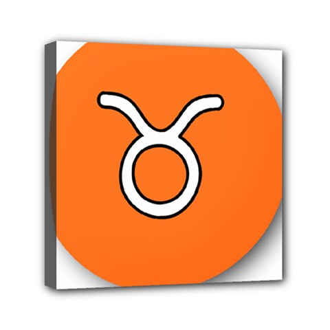 Taurus Symbol Sign Orange Mini Canvas 6  X 6  by Mariart