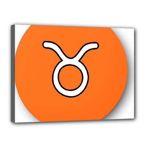 Taurus Symbol Sign Orange Canvas 16  X 12  by Mariart