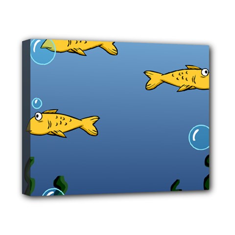 Water Bubbles Fish Seaworld Blue Canvas 10  X 8  by Mariart