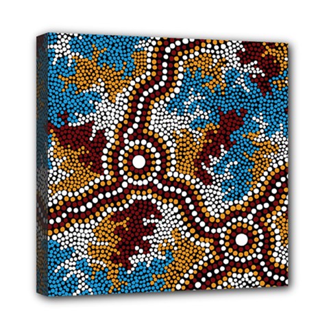 Aboriginal Art – Wetland Dreaming Mini Canvas 8  X 8  by hogartharts