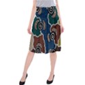 Aboriginal Art - Riverside Dreaming Midi Beach Skirt View1