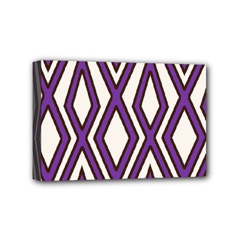 Diamond Key Stripe Purple Chevron Mini Canvas 6  X 4  by Mariart