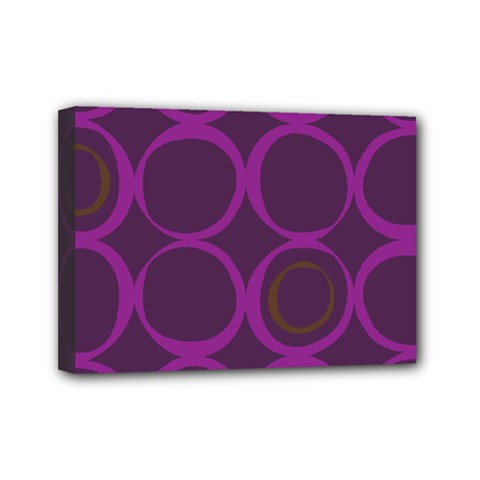 Original Circle Purple Brown Mini Canvas 7  X 5  by Mariart