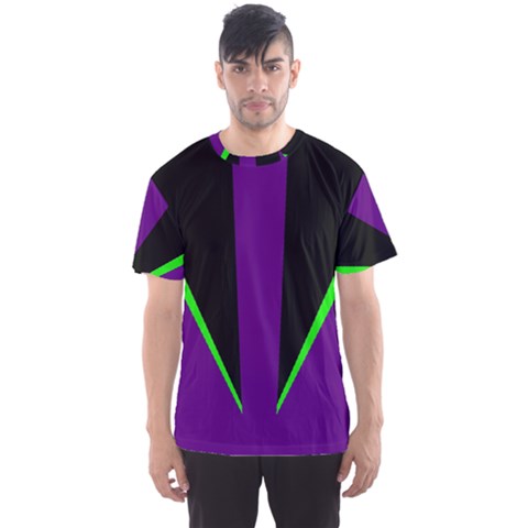 Rays Light Chevron Purple Green Black Line Men s Sports Mesh Tee by Mariart