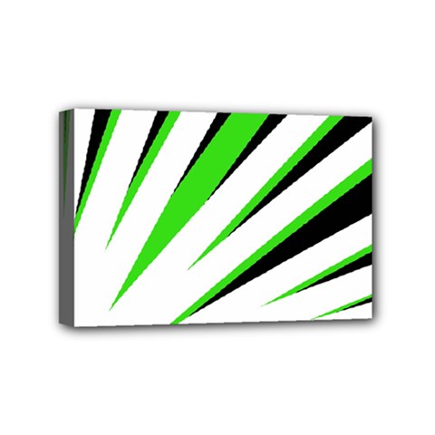 Rays Light Chevron White Green Black Mini Canvas 6  X 4  by Mariart