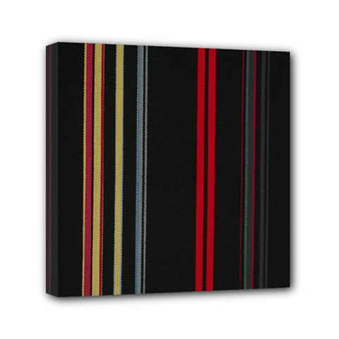 Stripes Line Black Red Mini Canvas 6  X 6  by Mariart