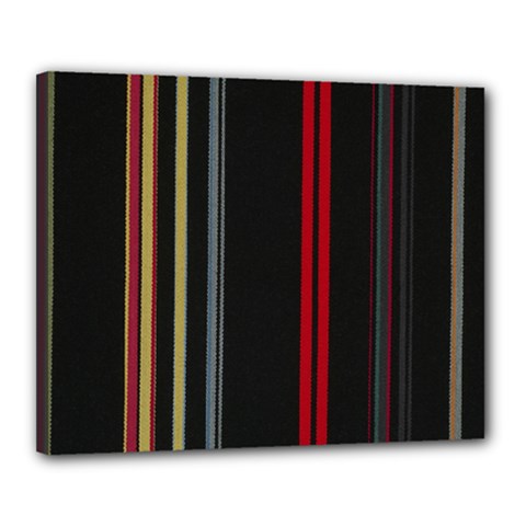 Stripes Line Black Red Canvas 20  X 16  by Mariart