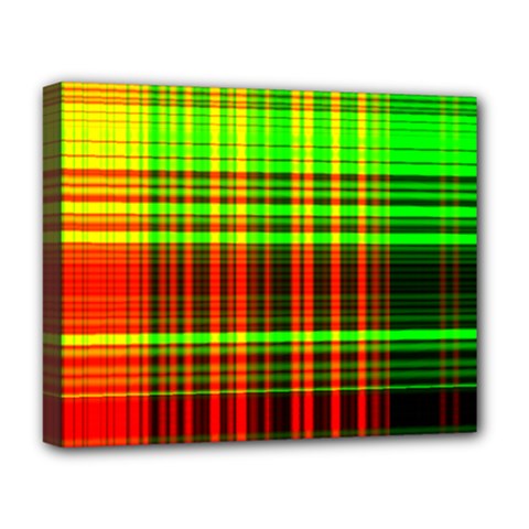 Line Light Neon Red Green Deluxe Canvas 20  X 16   by Mariart