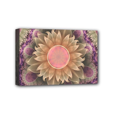 Pastel Pearl Lotus Garden Of Fractal Dahlia Flowers Mini Canvas 6  X 4  by jayaprime