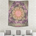 Pastel Pearl Lotus Garden of Fractal Dahlia Flowers Medium Tapestry View2