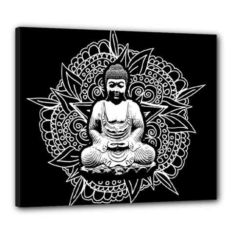 Ornate Buddha Canvas 24  X 20  by Valentinaart
