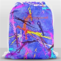 Paint Splashes                       Large Drawstring Bag by LalyLauraFLM