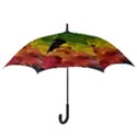 Green Yellow Red Maple Leaf Hook Handle Umbrellas (Medium) View3