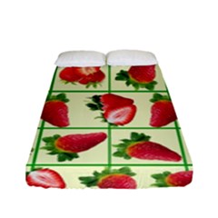 Strawberries Pattern Fitted Sheet (full/ Double Size) by SuperPatterns