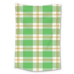 Abstract Green Plaid Large Tapestry by BangZart