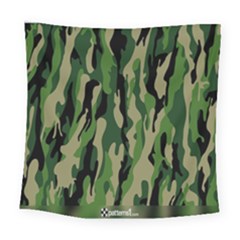 Green Military Vector Pattern Texture Square Tapestry (large) by BangZart