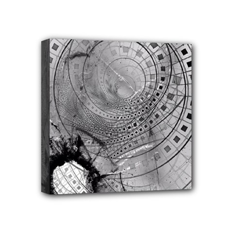 Fragmented Fractal Memories And Gunpowder Glass Mini Canvas 4  X 4  by jayaprime