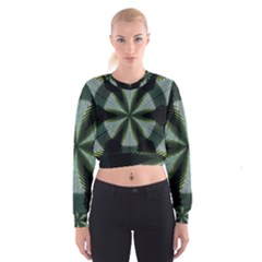 Lines Abstract Background Cropped Sweatshirt by BangZart
