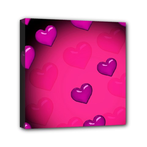 Background Heart Valentine S Day Mini Canvas 6  X 6  by BangZart