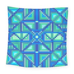 Grid Geometric Pattern Colorful Square Tapestry (large) by BangZart