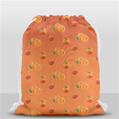 Peach Fruit Pattern Drawstring Bag (small) by paulaoliveiradesign