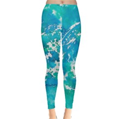Blue Watercolors Circle                          Leggings by LalyLauraFLM