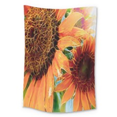 Sunflower Art  Artistic Effect Background Large Tapestry by BangZart