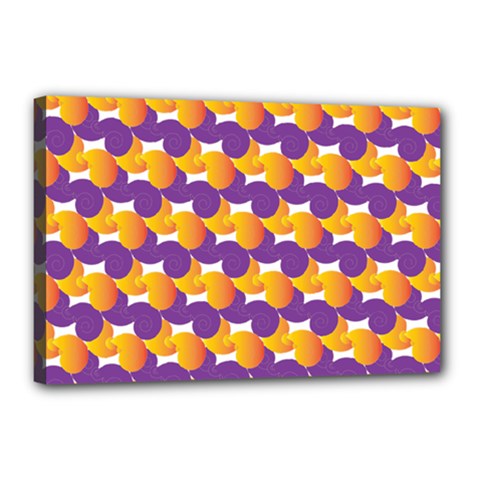 Purple And Yellow Abstract Pattern Canvas 18  X 12  by paulaoliveiradesign