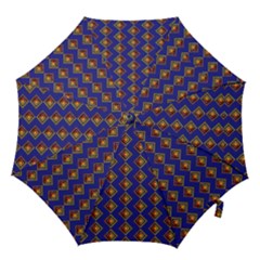Blue Geometric Losangle Pattern Hook Handle Umbrellas (medium) by paulaoliveiradesign