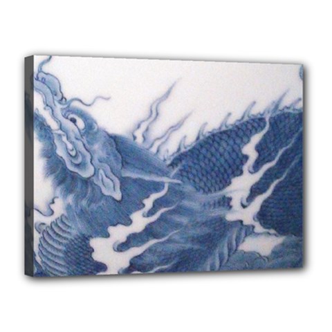 Blue Chinese Dragon Canvas 16  X 12  by paulaoliveiradesign