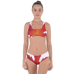 Autumn Maple Leaf Clip Art Criss Cross Bikini Set by BangZart