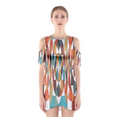Colorful Geometric Abstract Shoulder Cutout One Piece by linceazul