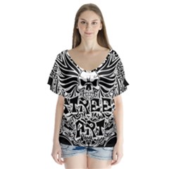 Tattoo Tribal Street Art Flutter Sleeve Top by Valentinaart
