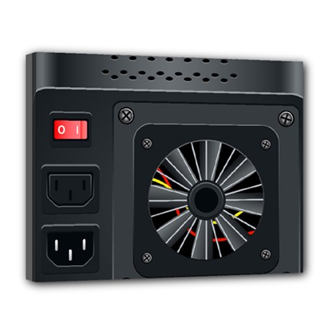 Special Black Power Supply Computer Canvas 14  X 11  by BangZart