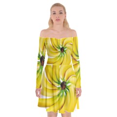 Bananas Decoration Off Shoulder Skater Dress by BangZart
