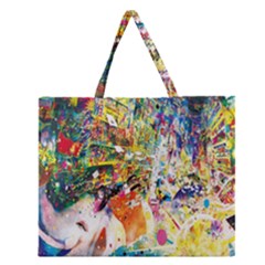 Multicolor Anime Colors Colorful Zipper Large Tote Bag by BangZart