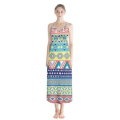 Tribal Print Button Up Chiffon Maxi Dress by BangZart