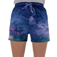 Galaxy Nebula Astro Stars Space Sleepwear Shorts by paulaoliveiradesign