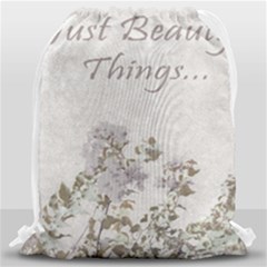 Shabby Chic Style Motivational Quote Drawstring Bag (large) by dflcprints