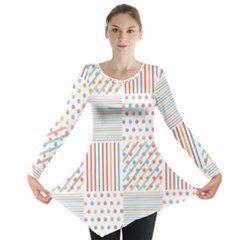 Simple Saturated Pattern Long Sleeve Tunic  by linceazul