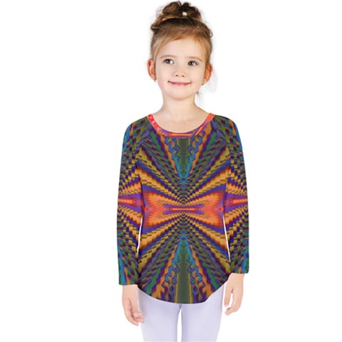 Casanova Abstract Art Colors Cool Druffix Flower Freaky Trippy Kids  Long Sleeve Tee by BangZart