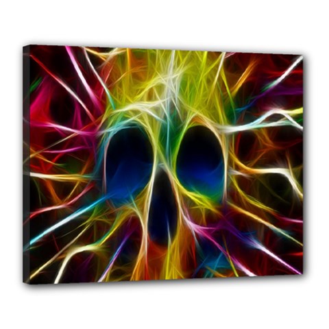 Skulls Multicolor Fractalius Colors Colorful Canvas 20  X 16  by BangZart