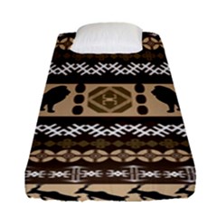 Lion African Vector Pattern Fitted Sheet (single Size) by BangZart