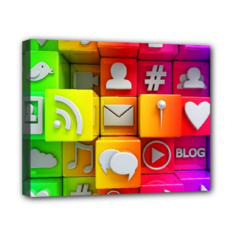 Colorful 3d Social Media Canvas 10  X 8  by BangZart
