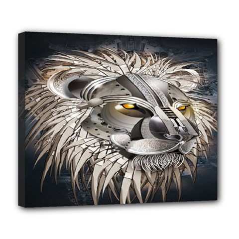 Lion Robot Deluxe Canvas 24  X 20   by BangZart