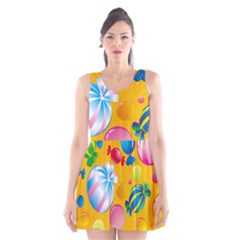 Sweets And Sugar Candies Vector  Scoop Neck Skater Dress by BangZart