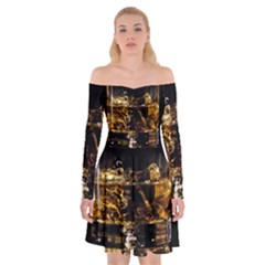 Drink Good Whiskey Off Shoulder Skater Dress by BangZart