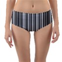 Barcode Pattern Reversible Mid-Waist Bikini Bottoms View3